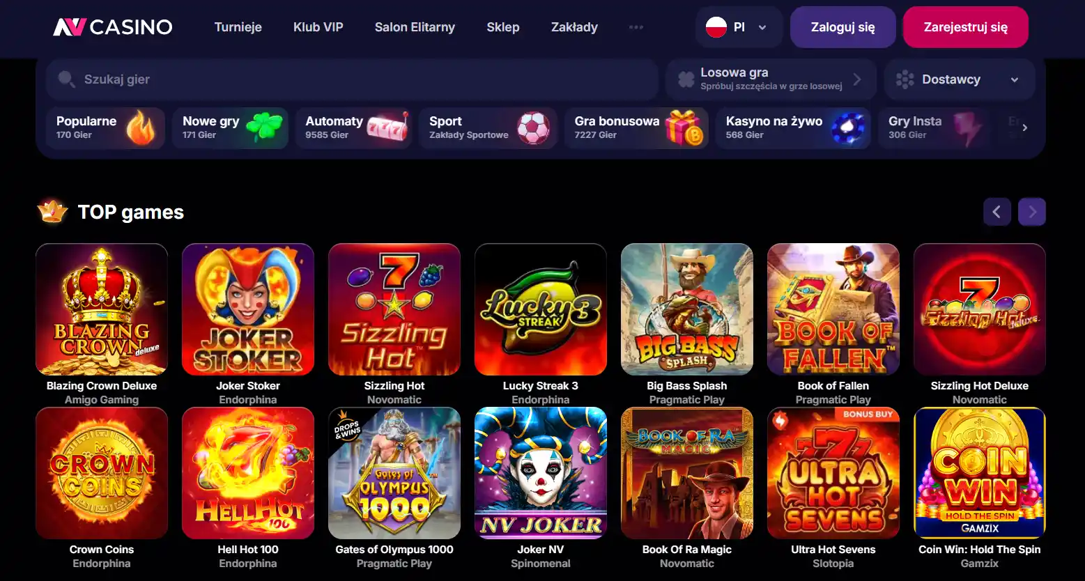 Polskojęzyczna wersja serwisu NV Casino