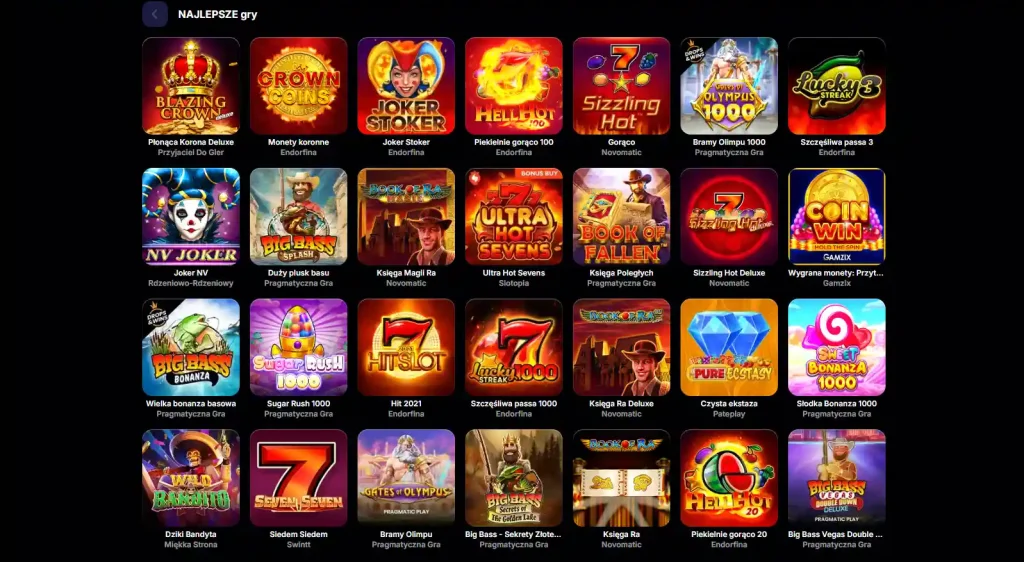 Katalog gier NV Casino na oficjalnej stronie